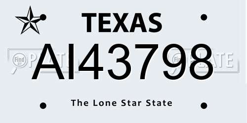 AI43798 Texas License Plate