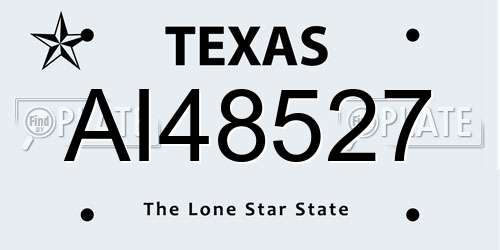 AI48527 Texas License Plate