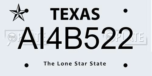 AI4B522 Texas License Plate
