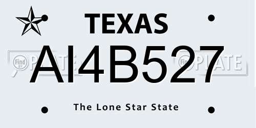 AI4B527 Texas License Plate