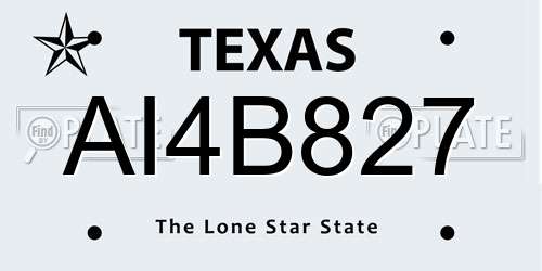 AI4B827 Texas License Plate
