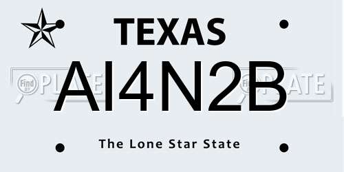 AI4N2B Texas License Plate