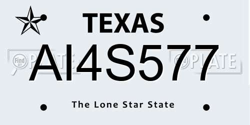 AI4S577 Texas License Plate