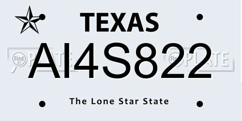 AI4S822 Texas License Plate