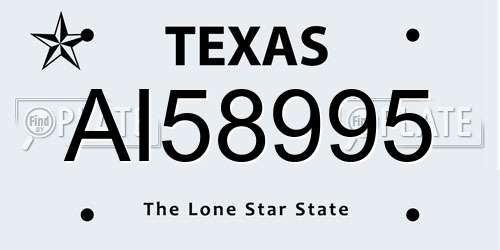AI58995 Texas License Plate