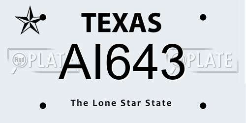 AI643 Texas License Plate