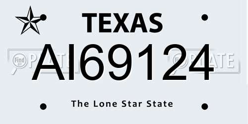 AI69124 Texas License Plate