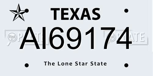 AI69174 Texas License Plate