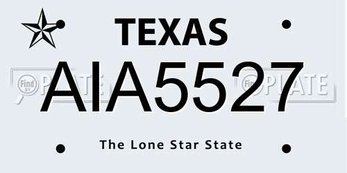 AIA5527 Texas License Plate