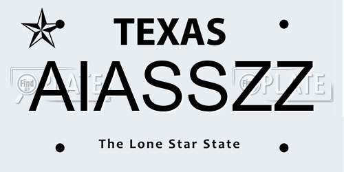 AIASSZZ Texas License Plate