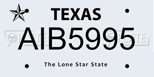 AIB5995 Texas License Plate
