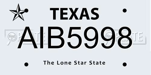 AIB5998 Texas License Plate
