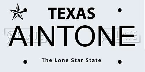 AINTONE Texas License Plate