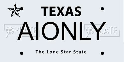 AIONLY Texas License Plate