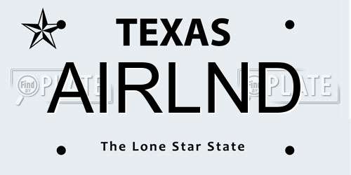 AIRLND Texas License Plate