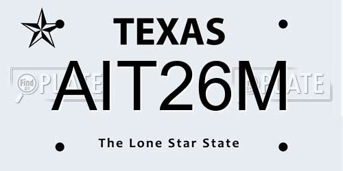 AIT26M Texas License Plate