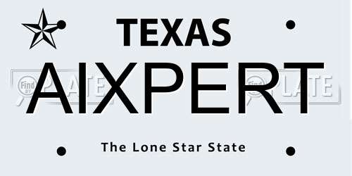 AIXPERT Texas License Plate