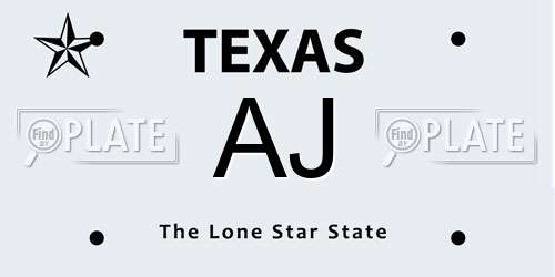 AJ Texas License Plate
