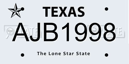 AJB1998 Texas License Plate