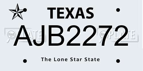 AJB2272 Texas License Plate