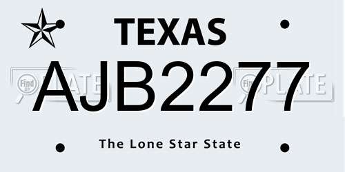 AJB2277 Texas License Plate