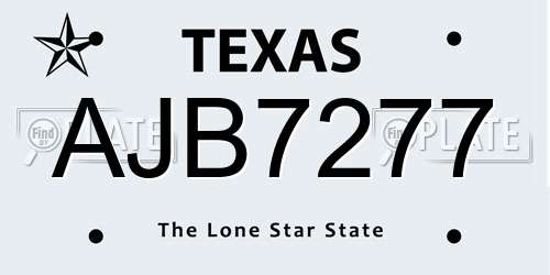 AJB7277 Texas License Plate