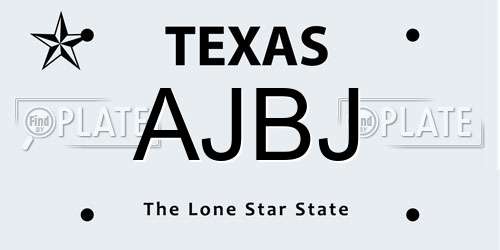 AJBJ Texas License Plate