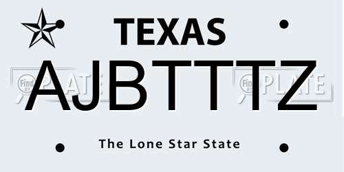 AJBTTTZ Texas License Plate