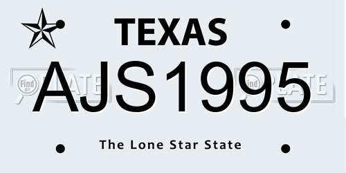 AJS1995 Texas License Plate