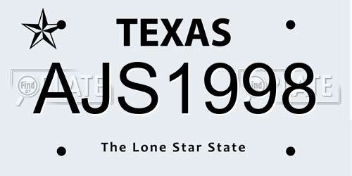 AJS1998 Texas License Plate