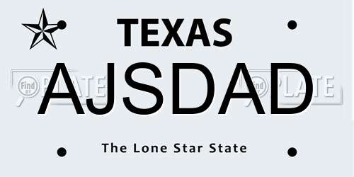 AJSDAD Texas License Plate