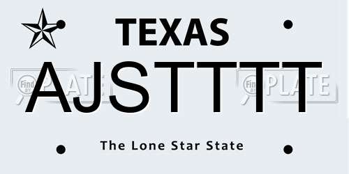 AJSTTTT Texas License Plate