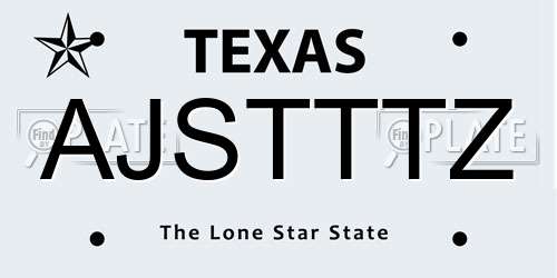 AJSTTTZ Texas License Plate