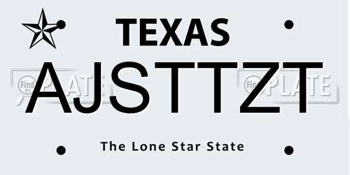 AJSTTZT Texas License Plate