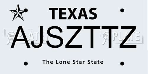 AJSZTTZ Texas License Plate