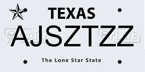 AJSZTZZ Texas License Plate