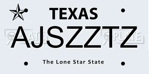 AJSZZTZ Texas License Plate