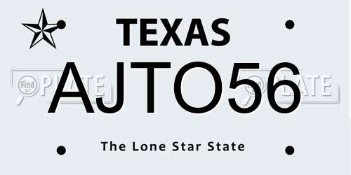AJTO56 Texas License Plate