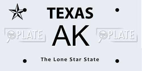 AK Texas License Plate