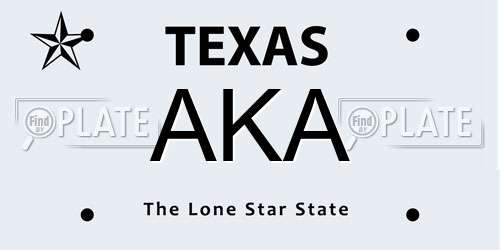 AKA Texas License Plate