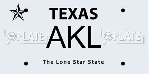 AKL Texas License Plate