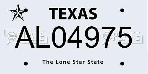 AL04975 Texas License Plate