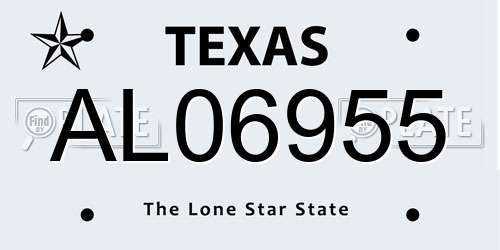 AL06955 Texas License Plate