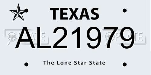 AL21979 Texas License Plate
