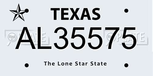 AL35575 Texas License Plate