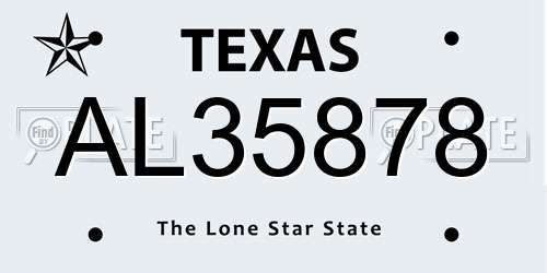 AL35878 Texas License Plate