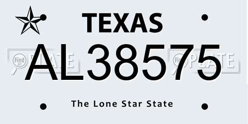 AL38575 Texas License Plate