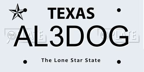 AL3DOG Texas License Plate