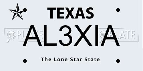 AL3XIA Texas License Plate
