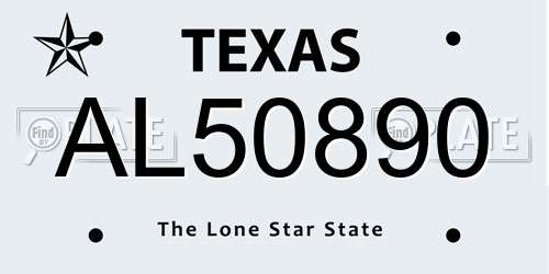 AL50890 Texas License Plate